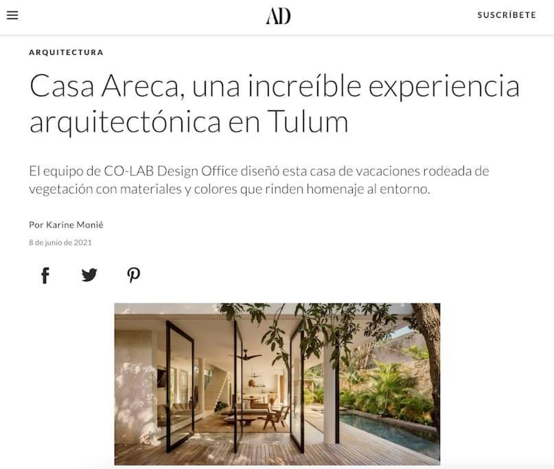 Casa Areca, Awarded Architectural Villa Located In A Secured Gated Community, With Concierge Services Тулум Екстер'єр фото